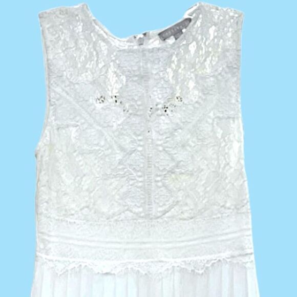 NEW Chelsea 28 White Lace & Chiffon Sleeveless Midi Dress - Size Small - NWT - Picture 2 of 6